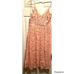 Lace spaghetti strap skater dress